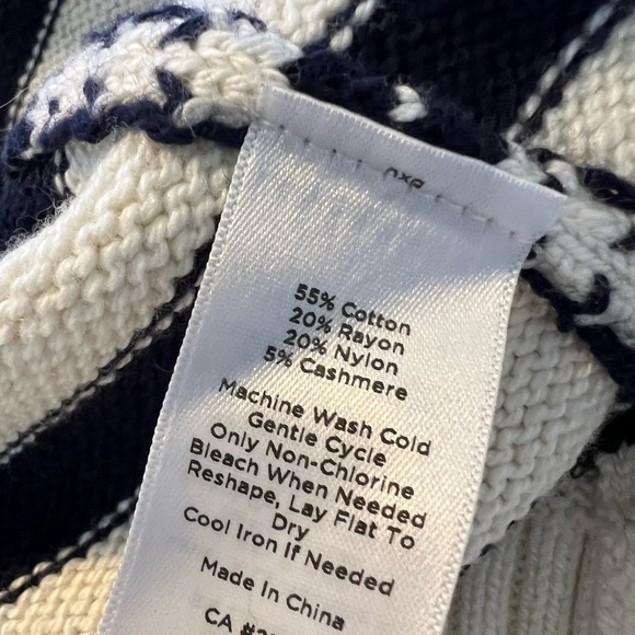 Talbots Open Front Striped Long Sleeve Cashmere Blend Women’s Cardigan Sweater M - Picture 7 of 11